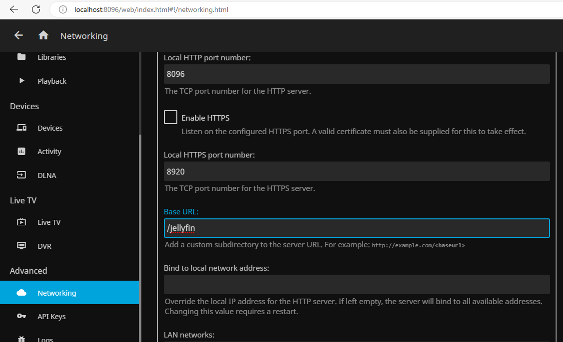 Networking Settings